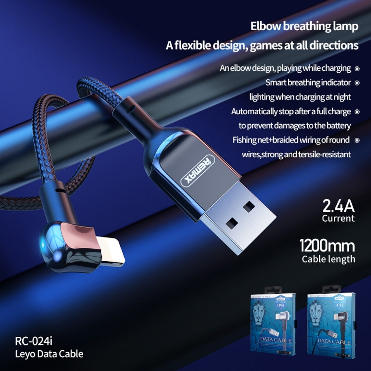 REMAX RC-024i Sury Leyo Series 1.2m 2.4A USB to 8 Pin Data Cable for iPhone, iPad