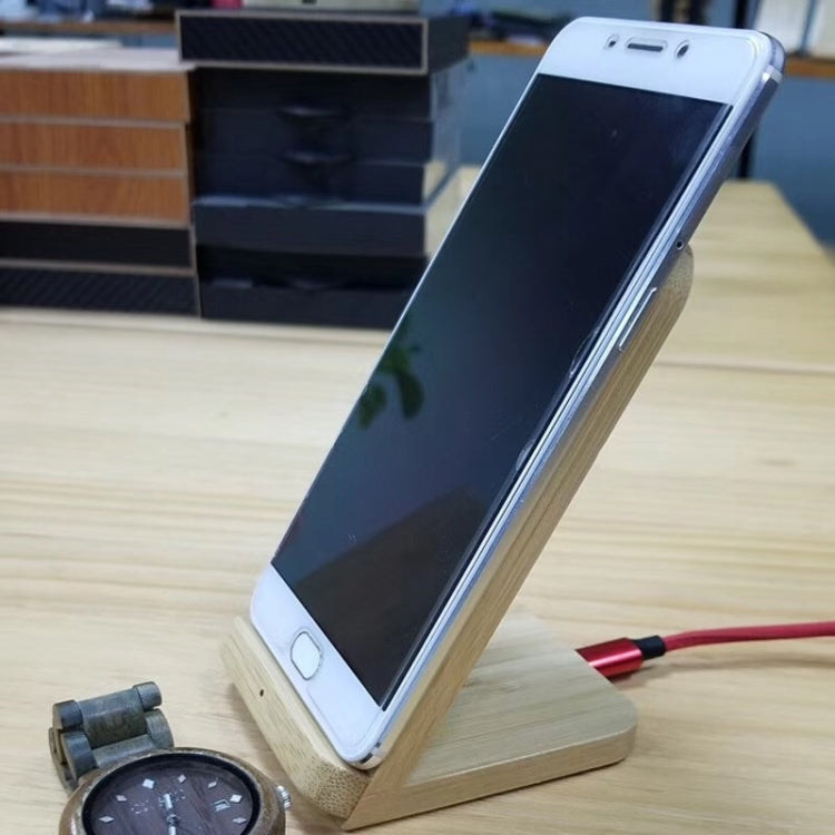 Vertical Bamboo Wireless Charger for QI Phone