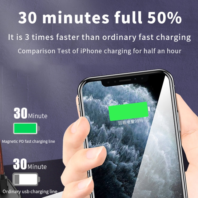 Type-C / USB-C to 8 Pin PD Angle Head Magnetic Charging Data Cable