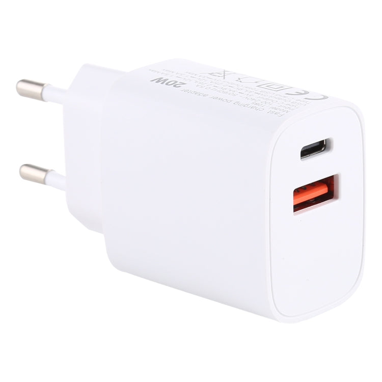 T085 20W USB + Type-C Fast Charging Travel Power Adapter, EU Plug, IP8G0711EU, IP8G0711US