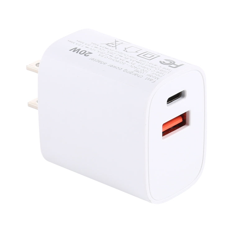 T085 20W USB + Type-C Fast Charging Travel Power Adapter, EU Plug, IP8G0711EU, IP8G0711US