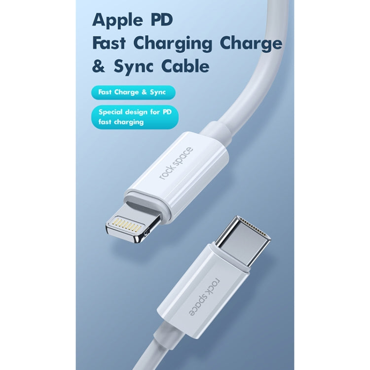 ROCK Space Z19 PD  20W 3A USB-C / Type-C to 8 Pin Fast Charging TPE Data Cable, Cable Length: 1m, Z19