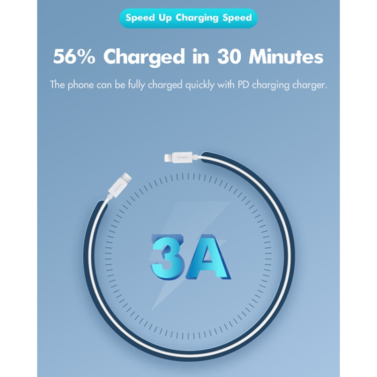 ROCK Space Z19 PD  20W 3A USB-C / Type-C to 8 Pin Fast Charging TPE Data Cable, Cable Length: 1m, Z19