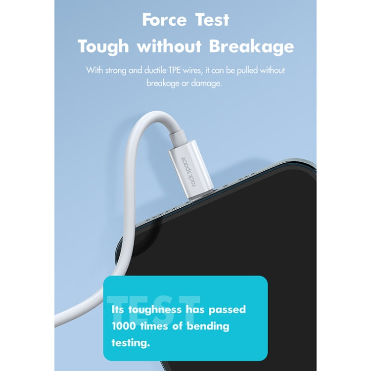 ROCK Space Z19 PD  20W 3A USB-C / Type-C to 8 Pin Fast Charging TPE Data Cable, Cable Length: 1m, Z19