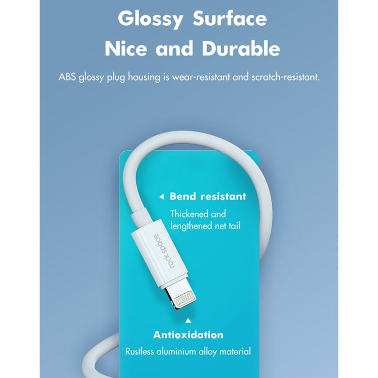 ROCK Space Z19 PD  20W 3A USB-C / Type-C to 8 Pin Fast Charging TPE Data Cable, Cable Length: 1m