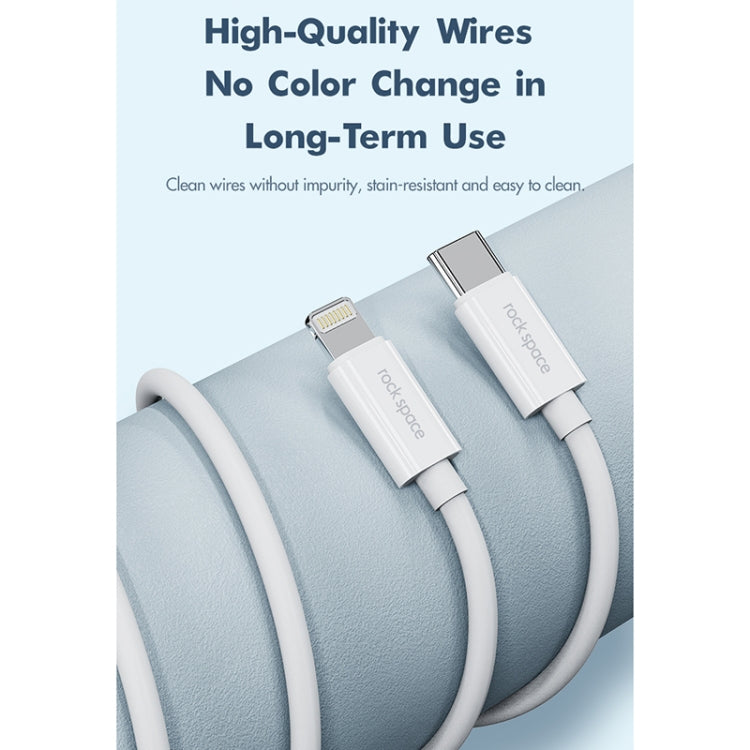 ROCK Space Z19 PD  20W 3A USB-C / Type-C to 8 Pin Fast Charging TPE Data Cable, Cable Length: 1m, Z19