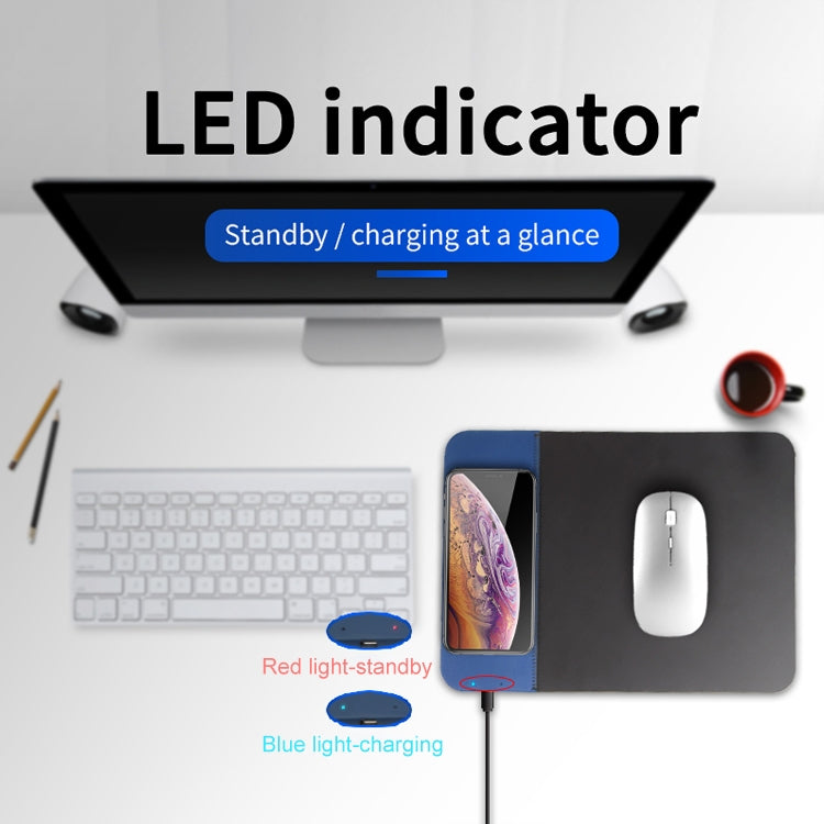 OJD-36 QI Standard 10W Lighting Wireless Charger Rubber Mouse Pad, Size: 26.2 x 19.8 x 0.65cm