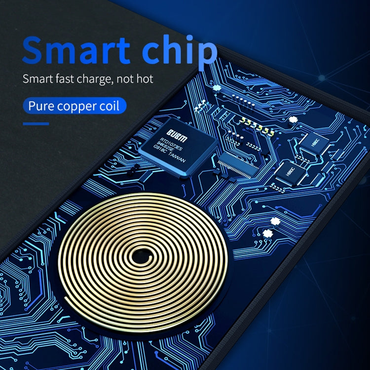 Tapis de souris en caoutchouc avec chargeur sans fil standard QI OJD-36 10 W, dimensions : 26,2 x 19,8 x 0,65 cm