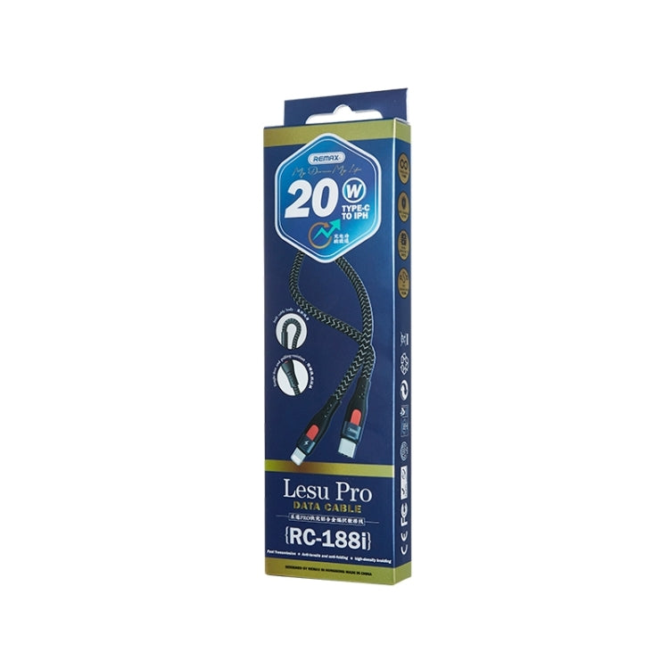 REMAX RC-188i Lesu Pro 1m PD20W Type-C to 8 Pin Aluminum Alloy Braid Fast Charging Data Cable, Type-C to 8 Pin