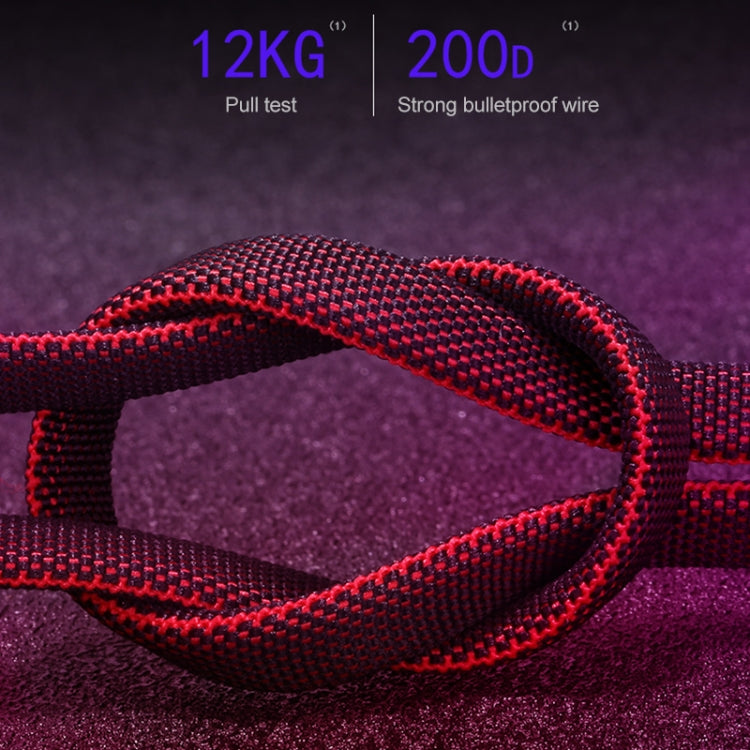 K051 1.2m 3 in 1 USB to 8 Pin + USB-C / Type-C + Micro USB Shark Fabric Data Cable