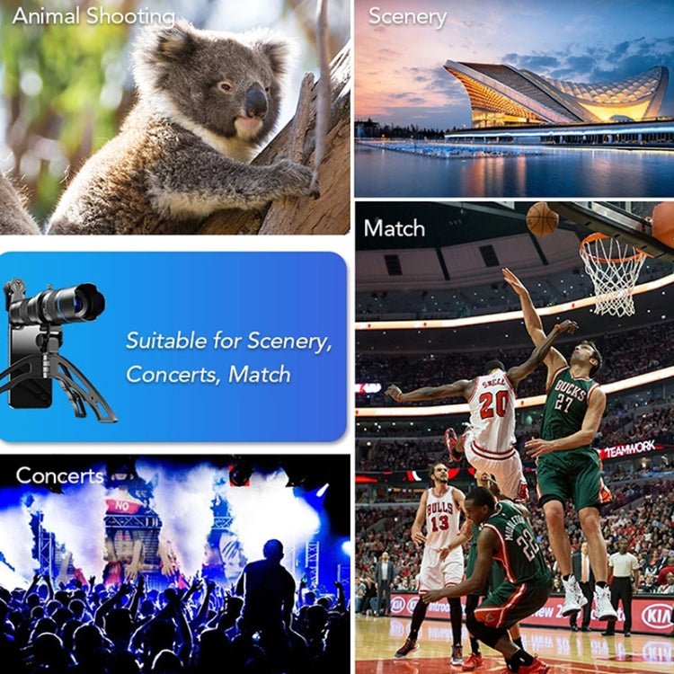 APEXEL APL-20-40XJJ04 20-40X HD External Dual-adjustment Zoom Telescope Universal Telephoto Phone Lens, APL-20-40XJJ04