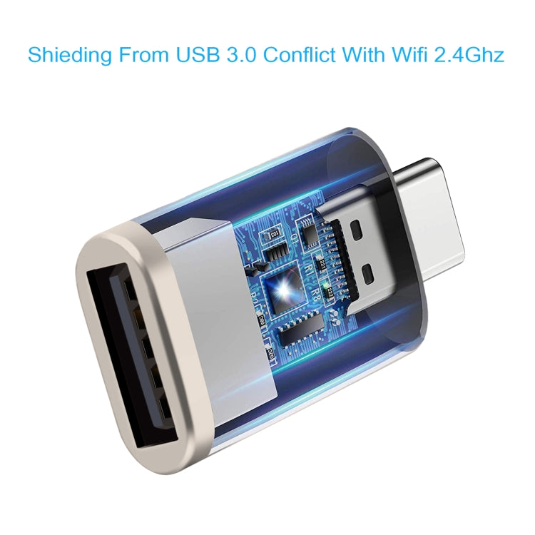 Adaptateur USB-C/Type-C mâle vers USB 3.0 femelle en alliage de zinc, 2 pièces SBT-148, couleur champagne doré, gris cosmique, argent spatial