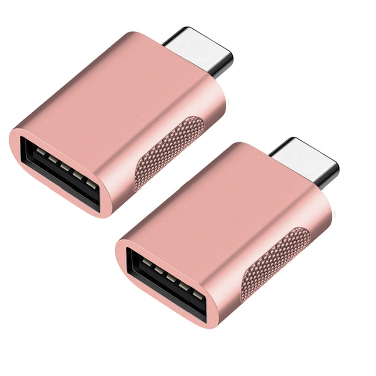 2 PCS SBT-158 USB-C / Type-C Male to USB 3.0 Female Zinc Alloy Adapter, SBT-158 Black, SBT-158 Gold, SBT-158 Rose Gold, SBT-158 Silver