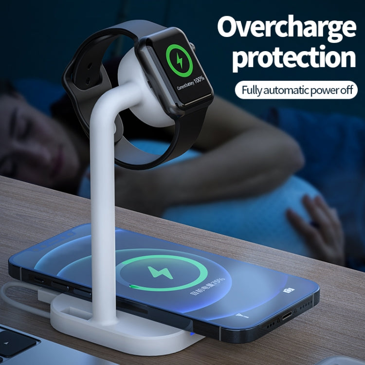 adj-984 2 in 1 Electromagnetic Induction Wireless Charger for Mobile Phones & Apple Watches & AirPods