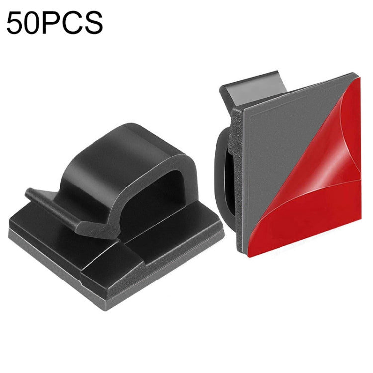 HG2392 Lot de 50 clips de fixation pour organiseur de câbles de données de bureau, type gomme : rouge et gris, 50 pièces / rouge et gris
