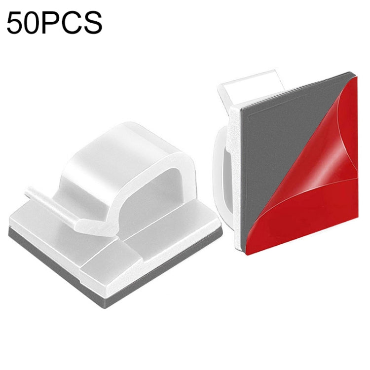 HG2392 Lot de 50 clips de fixation pour organiseur de câbles de données de bureau, type gomme : rouge et gris, 50 pièces / rouge et gris