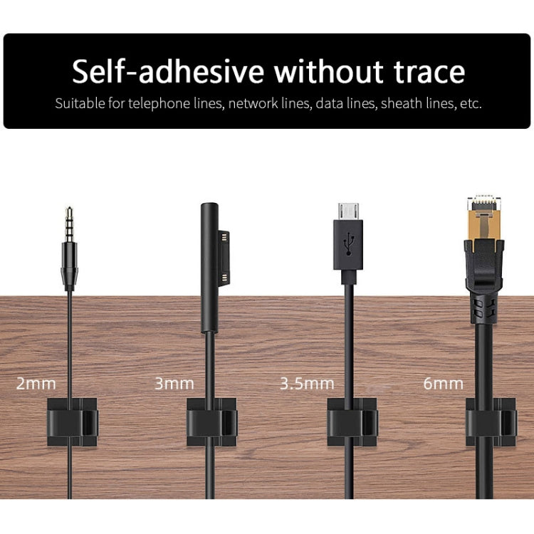 HG2392 50 PCS Desktop Data Cable Organizer Fixing Clip, Gum Type: Red and Grey, 50 PCS / Red and Grey