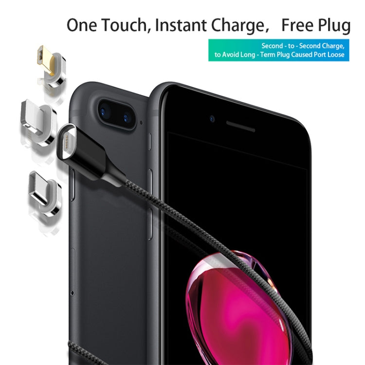 M11 3 in 1 5A USB to 8 Pin + Micro USB + USB-C / Type-C Nylon Braided Magnetic Data Cable, Cable Length: 1m, 8 Pin + Micro USB + USB-C / Type-C
