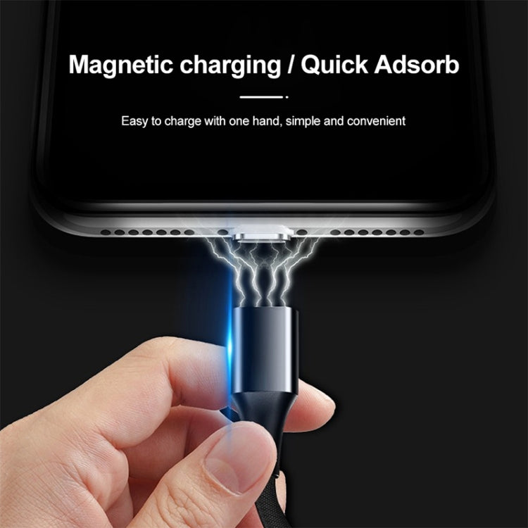 M11 3 in 1 5A USB to 8 Pin + Micro USB + USB-C / Type-C Nylon Braided Magnetic Data Cable, Cable Length: 1m, 8 Pin + Micro USB + USB-C / Type-C