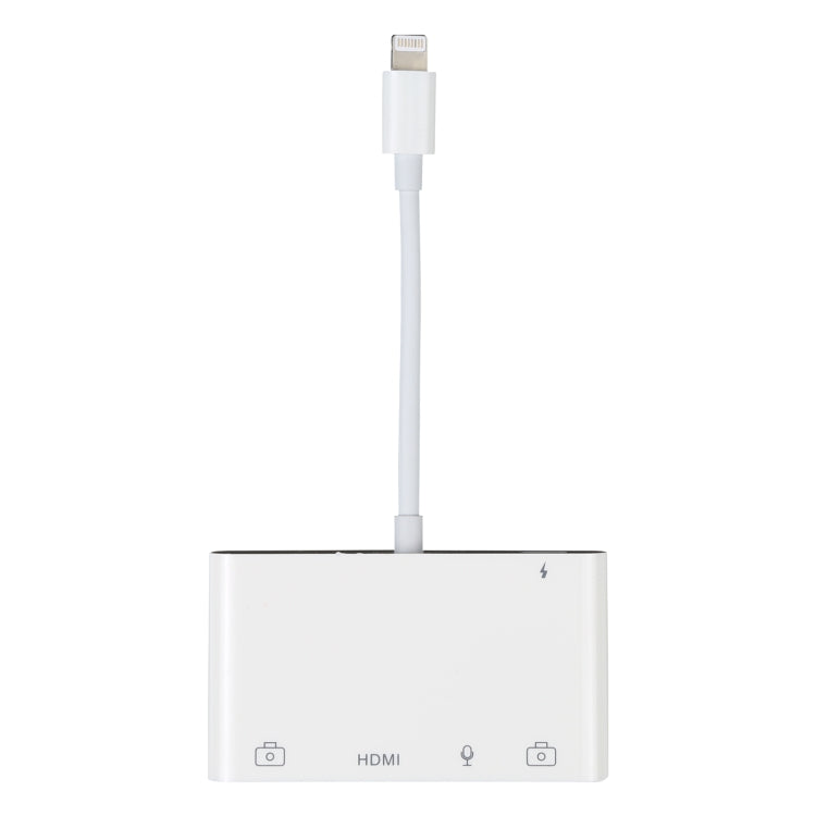 Adaptateur audio numérique OTG 4 en 1 8 broches vers double USB + AUX 3,5 mm + HDMI