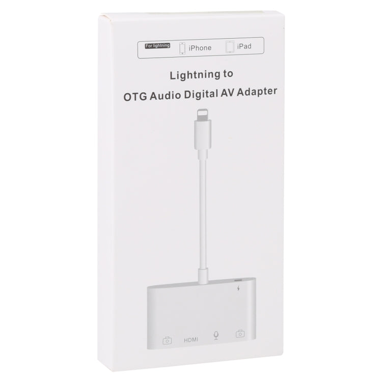Adaptateur audio numérique OTG 4 en 1 8 broches vers double USB + AUX 3,5 mm + HDMI