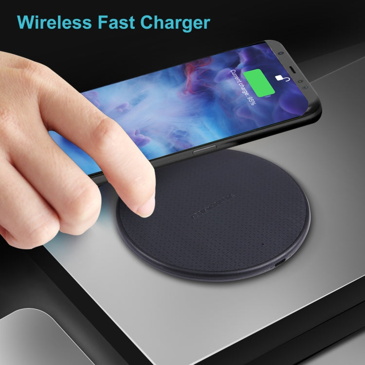 Chargeur sans fil rond en plastique à motif écossais QI 10 W, plastique