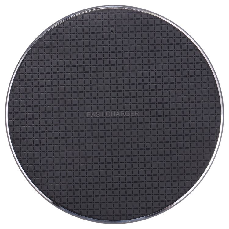 10W QI Plaid Pattern Round Metal Wireless Charger, 10W Metal