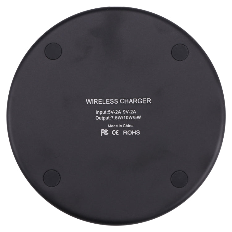10W QI Plaid Pattern Round Metal Wireless Charger, 10W Metal