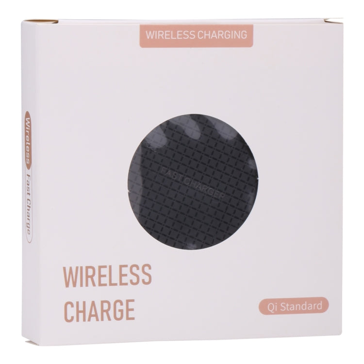 10W QI Plaid Pattern Round Metal Wireless Charger, 10W Metal