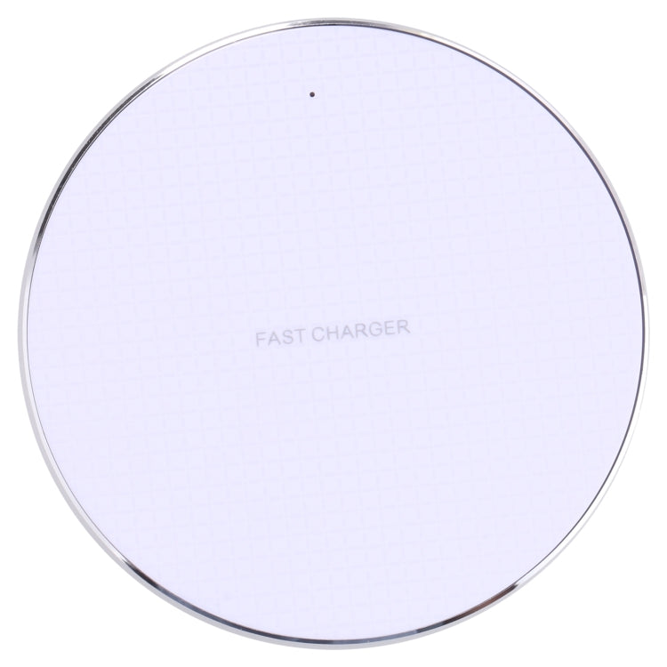10W QI Plaid Pattern Round Metal Wireless Charger, 10W Metal