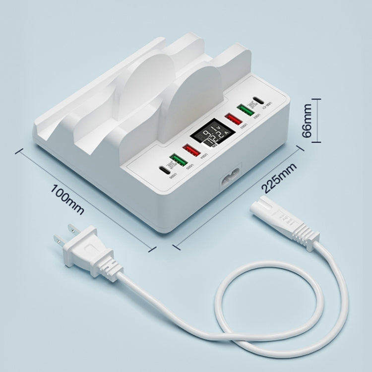 F6 Multifunctional Dual Wireless Charger with Phone Holder & Current Display, AU Plug