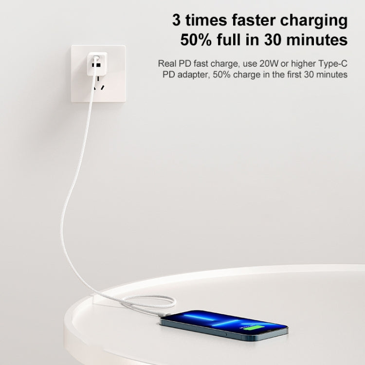 MOMAX DL51D Type-C / USB-C to 8 Pin PD Braided Fast Charging Cable, Length: 1.2m