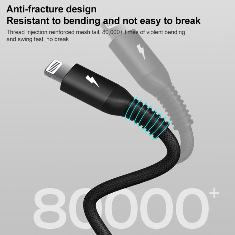 MOMAX DL51D Type-C / USB-C to 8 Pin PD Braided Fast Charging Cable, Length: 1.2m