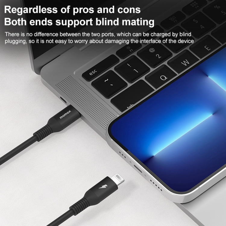 MOMAX DL51D Type-C / USB-C to 8 Pin PD Braided Fast Charging Cable, Length: 1.2m
