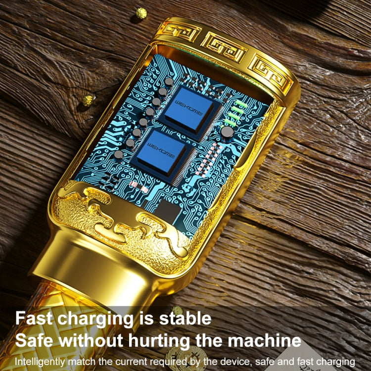 WK WDC-162 6A 8 Pin + Type-C / USB-C + Micro USB 3 In 1 Fast Charging Data Cable, Length: 1m