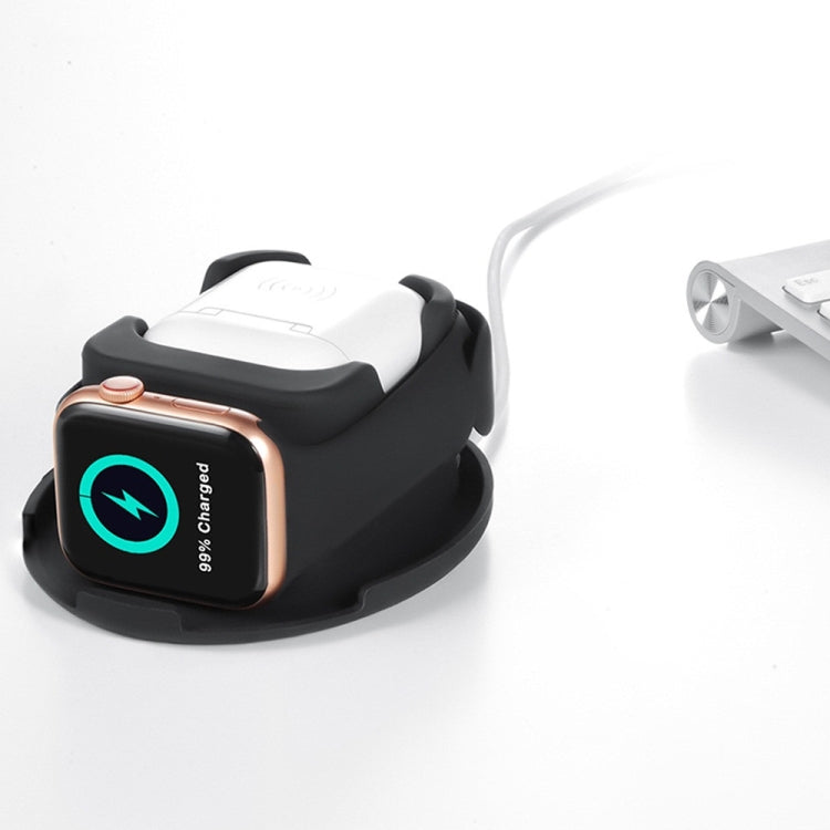 3 in 1 Charger Holder Base for Watch & AirPods with Zippered Storage Bag & Carabiner