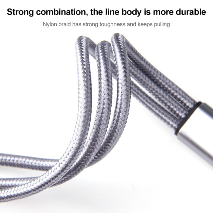 IVON CA39 2.4A Max 8 Pin + Type-C + Micro USB 3 in 1 Charging Cable, Length: 1.2m