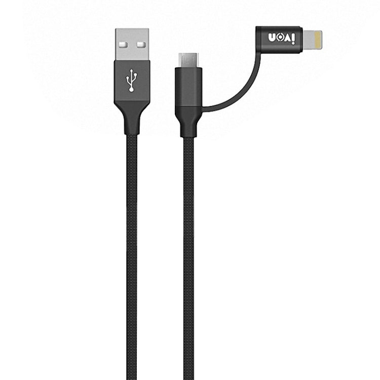 IVON CA51 2.4A USB to 8 Pin + Micro USB 2 in 1 Charging Sync Data Cable, Length: 1m, 8 Pin + Micro USB