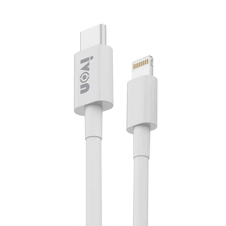 IVON CA93 20W PD USB-C / Type-C to 8 Pin TPE Fast Charging Data Cable, Cable Length: 1m