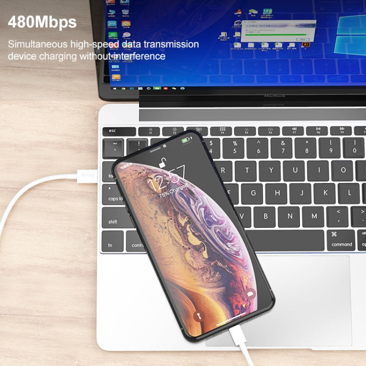 IVON CA93 20W PD USB-C / Type-C to 8 Pin TPE Fast Charging Data Cable, Cable Length: 1m