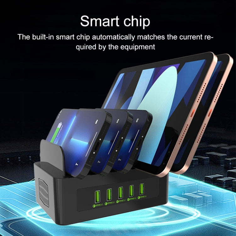 YFY-A52 100W 2.4A 7 x USB Ports Smart Charging Station with Phone & Tablet Stand, YFY-A52