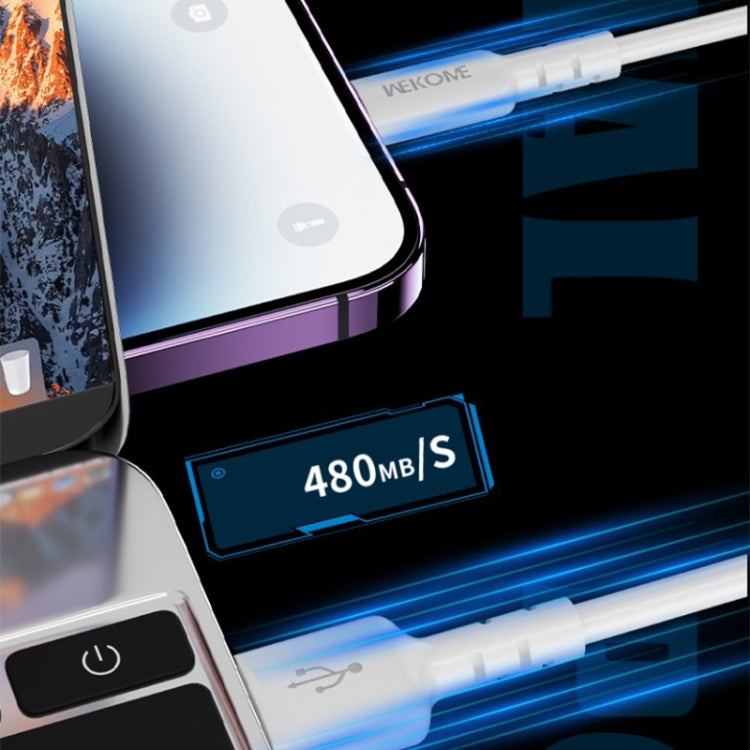 WEKOME WDC-01 Tidal Energy Series 2.4A USB to 8 Pin PVC Data Cable, Length: 1m, USB to 8 Pin