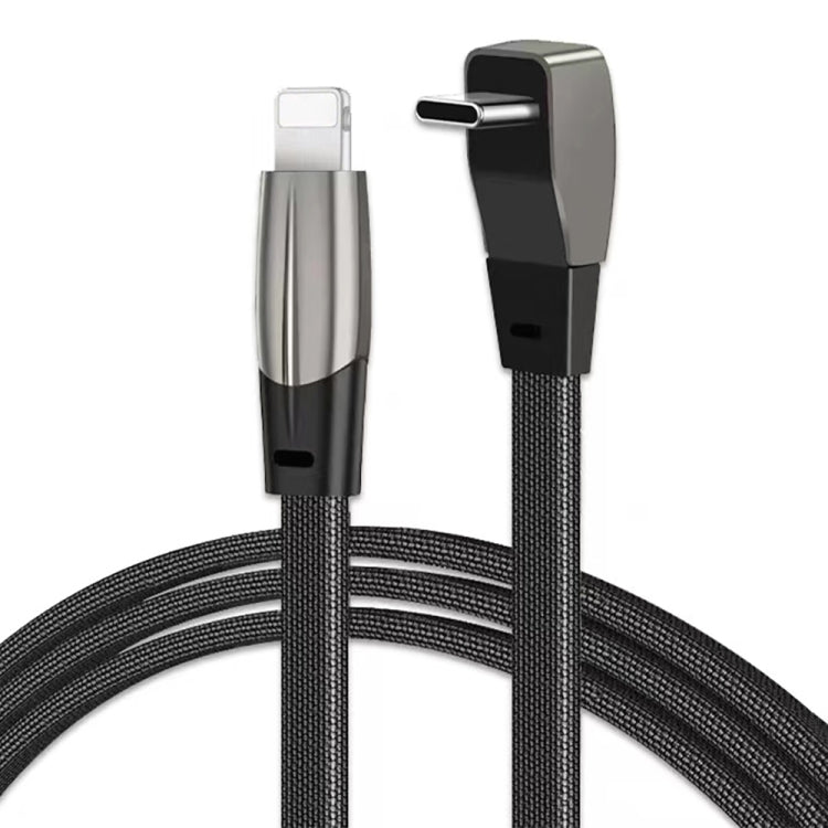 F244 27W USB-C/Type-C to 8 Pin Elbow Fast Charging Data Cable, Length: 1.2m, Type-C to 8 Pin