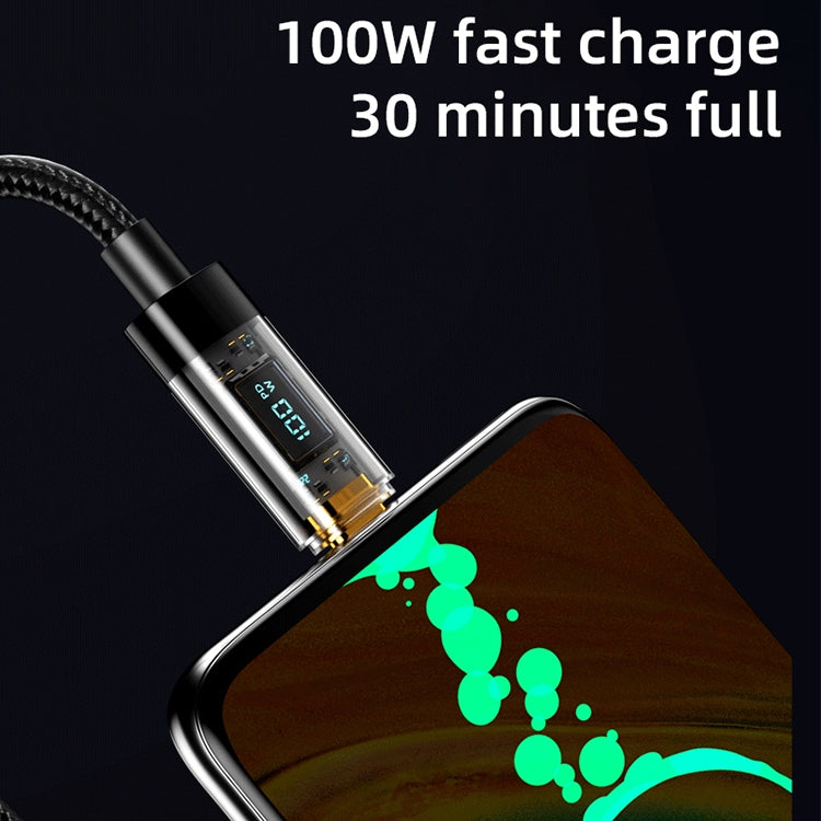 Mutural Li-CC005 1.2m PD20W Transparent Digital Display USB-C / Type-C to 8 Pin Charging Data Cable, Type-C to 8 Pin