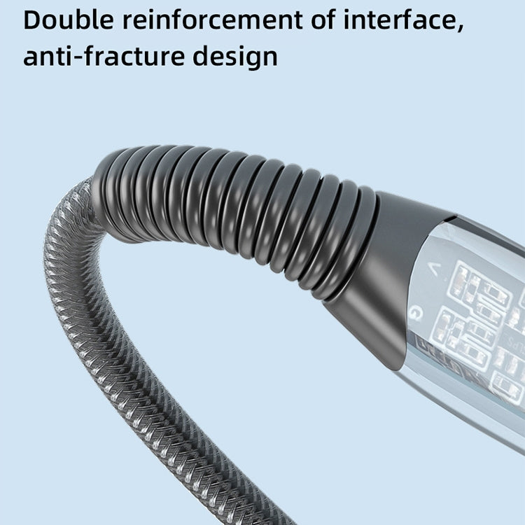 Mutural Li-CC012 1.2m 10W Transparent USB to 8 Pin Charging Data Cable, USB to 8 Pin