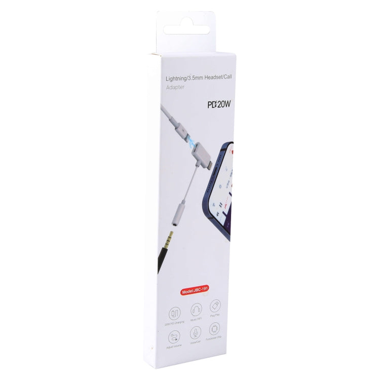 JBC-191 PD20W 8 Pin to 8 Pin+3.5mm Earphone Interface Adapter, Support Charging / Calling, JBC-191