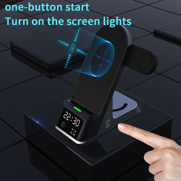 H35 6 in 1 15W Digital Display Magsafe Magnetic Wireless Charger with Alarm Clock Function, H35