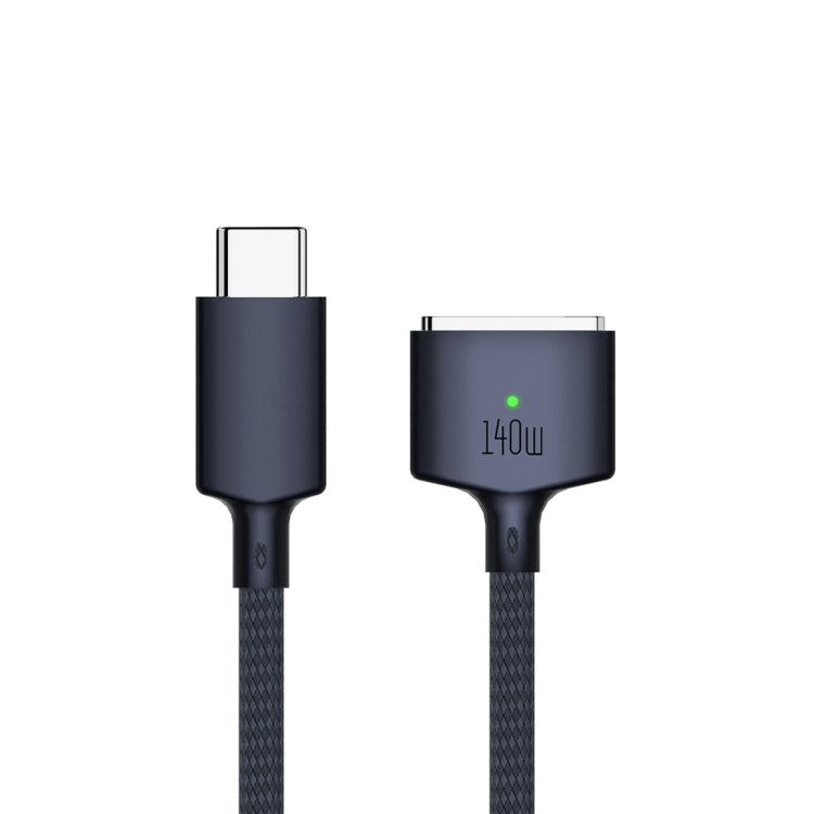140W USB-C / Type-C to MagSafe 3 Nylon Braided Magnetic Charging Cable, Length: 2m, 140W White, 140W Blue