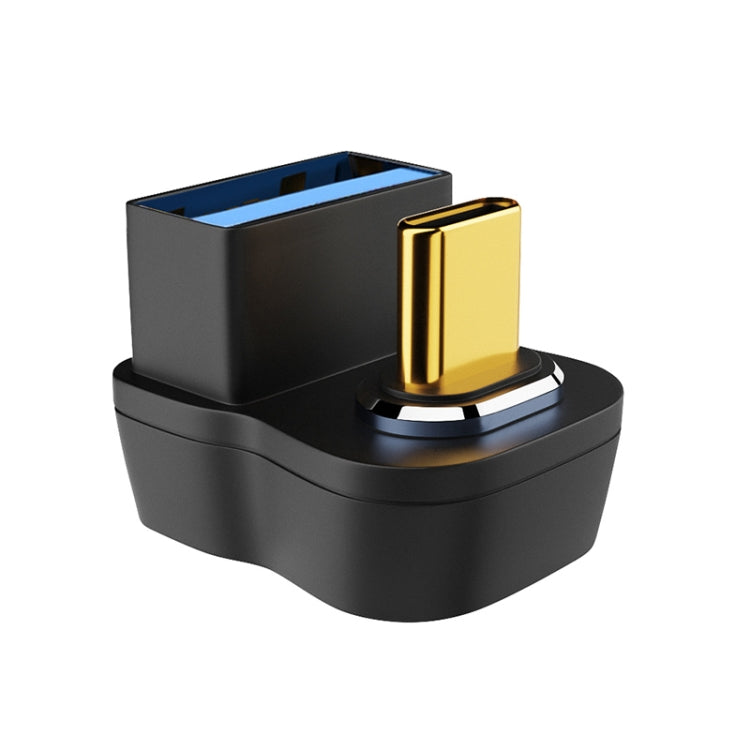 Adaptateur de charge coudé magnétique en U USB femelle 10 Gbit/s vers USB-C/Type-C mâle, coude en U