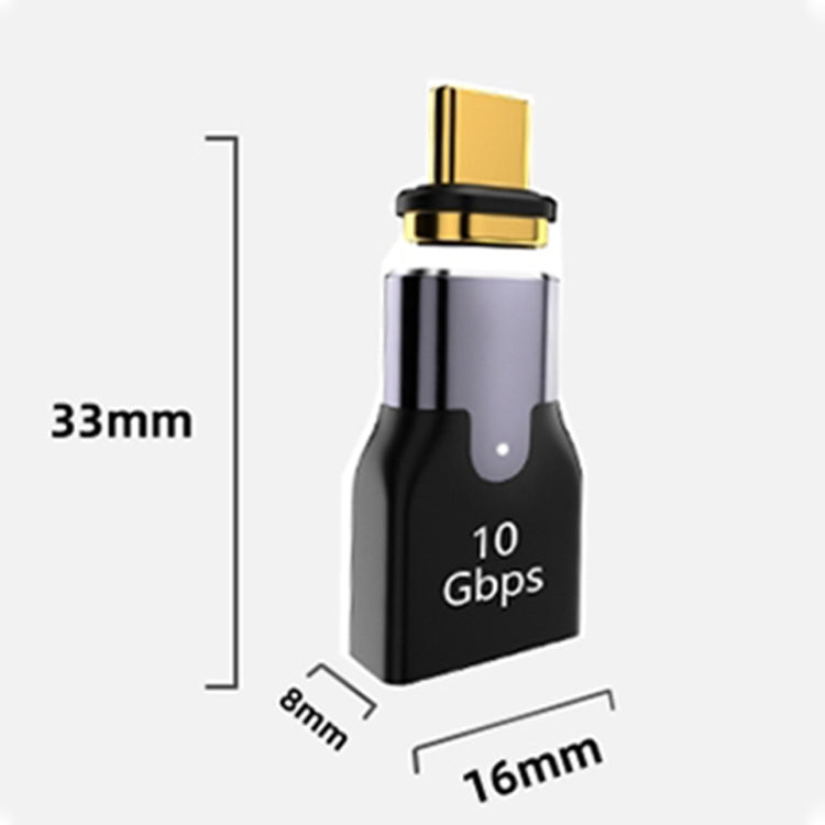 10 Gbps USB Female to USB-C/Type-C Male Magnetic Straight Charging Adapter, Straight